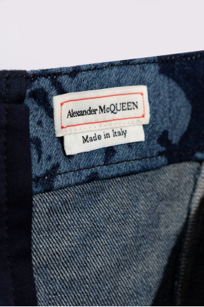 Alexander McQueen Jeansowa sukienka na ramiączkach