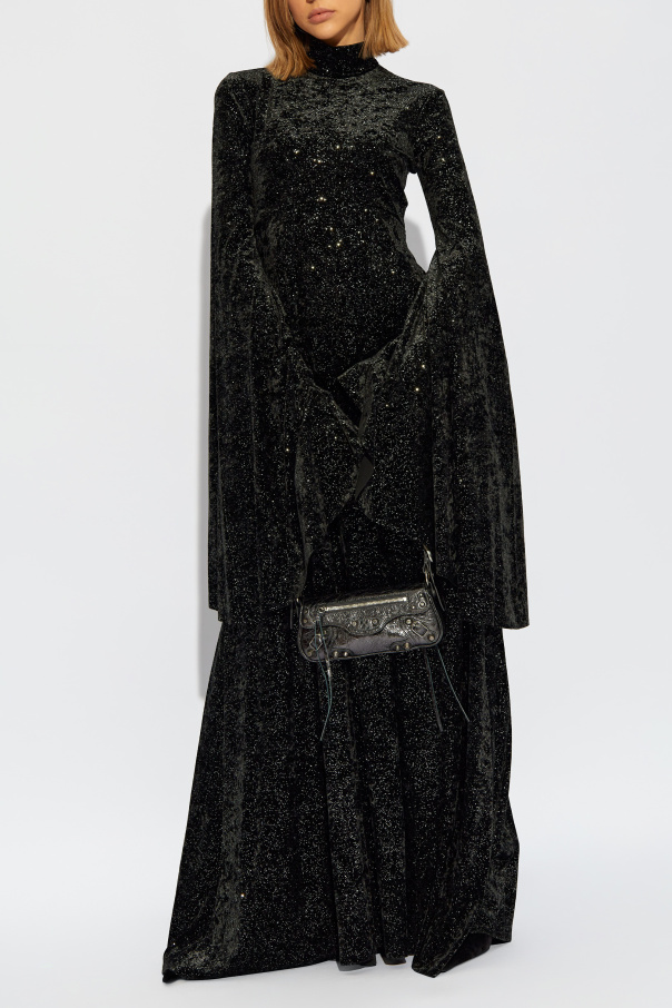 Balenciaga Sukienka z brokatowym wykończeniem