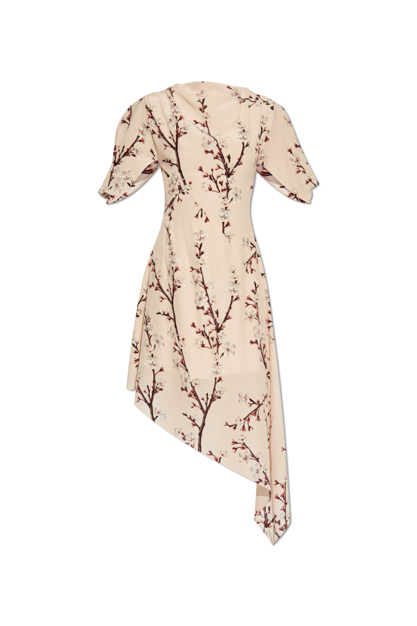 Alexander McQueen Asymetryczna jedwabna sukienka