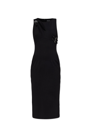 Dress with decorative appliqué and slit od Versace Jeans Couture