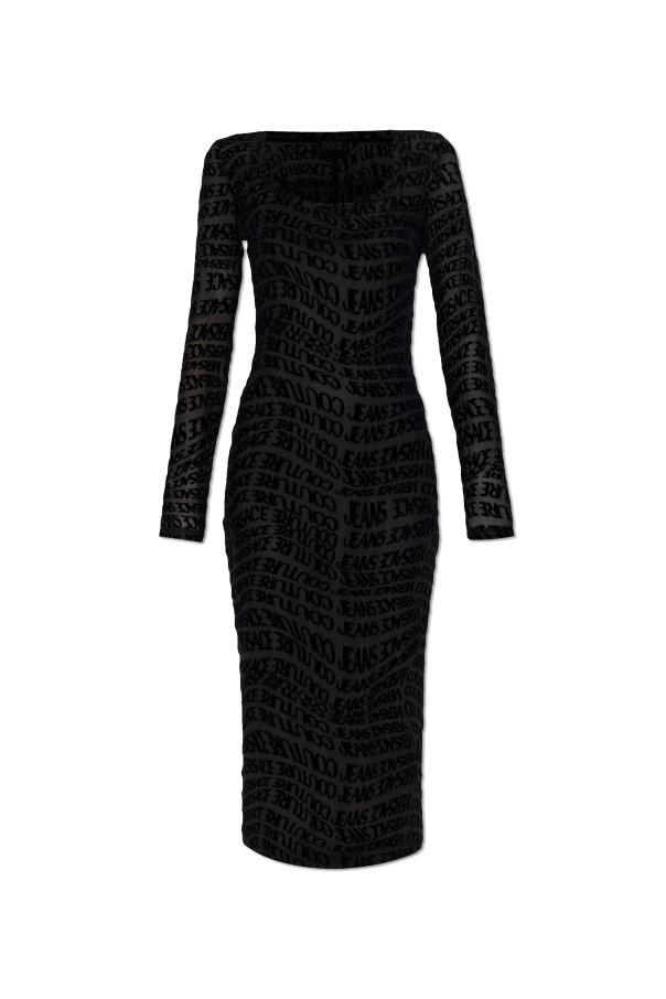 Monogram dress with velvet finish od Versace Jeans Couture