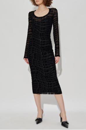 Versace Jeans Couture Vestido con monograma y acabado aterciopelado