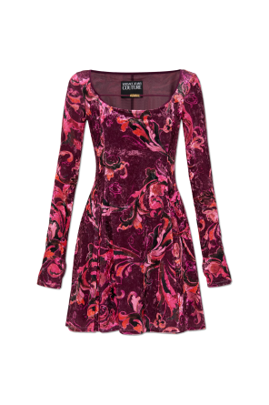 Velvet dress with long sleeves od Versace Jeans Couture