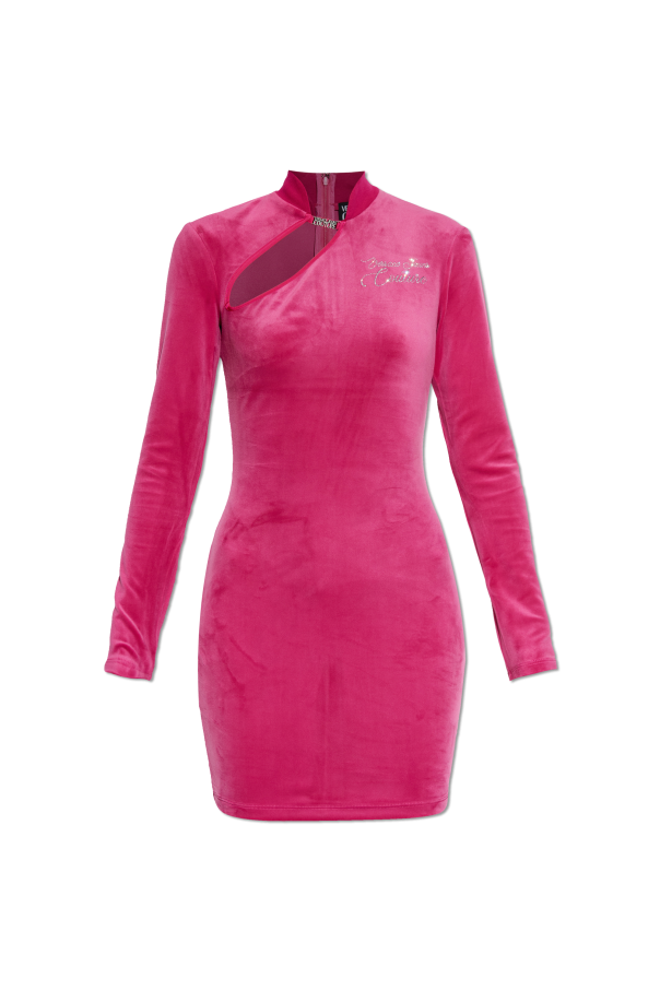 Velvet dress with turtleneck od Versace Jeans Couture