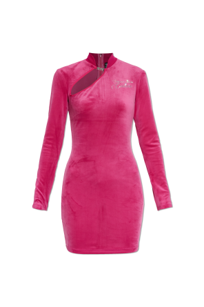 Velvet dress with turtleneck