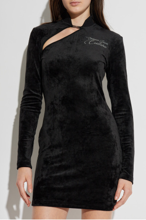 Versace Jeans Couture Velvet dress with turtleneck