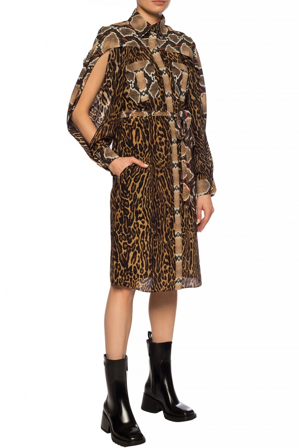 Brown Leopard-printed dress Burberry - Vitkac GB