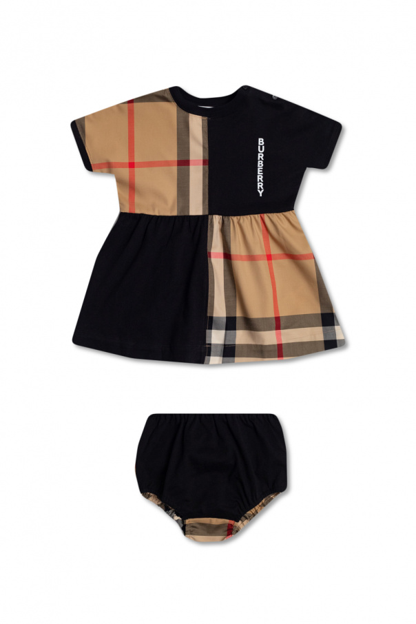 burberry check-pattern Kids ‘Elena’ dress with knickers