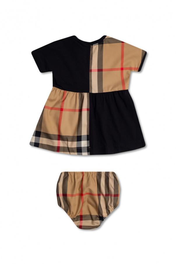 burberry check-pattern Kids ‘Elena’ dress with knickers