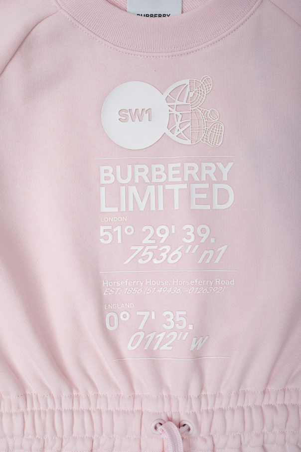 burberry buttoned Kids ‘Ffion’ dress with logo