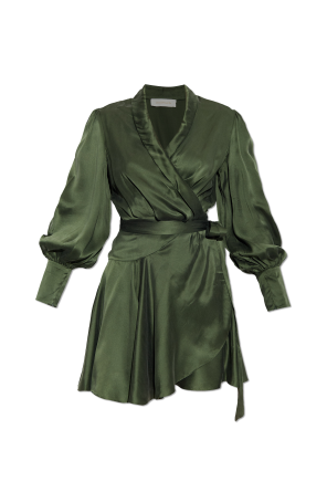 Vestido de seda cruzado con lazada