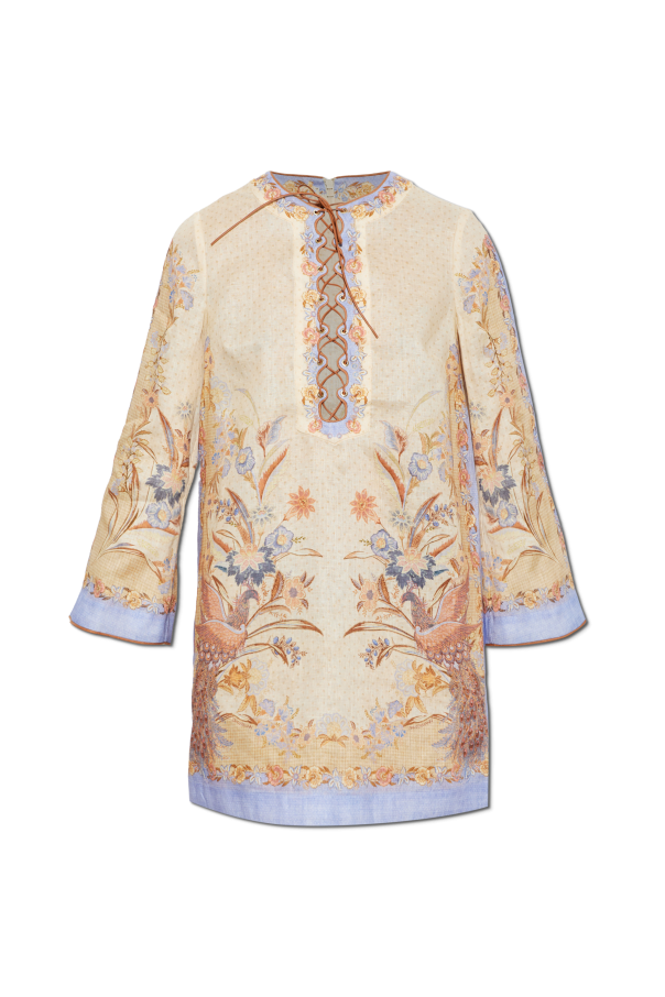 Linen dress with print od Zimmermann