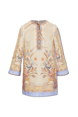 Linen dress with print