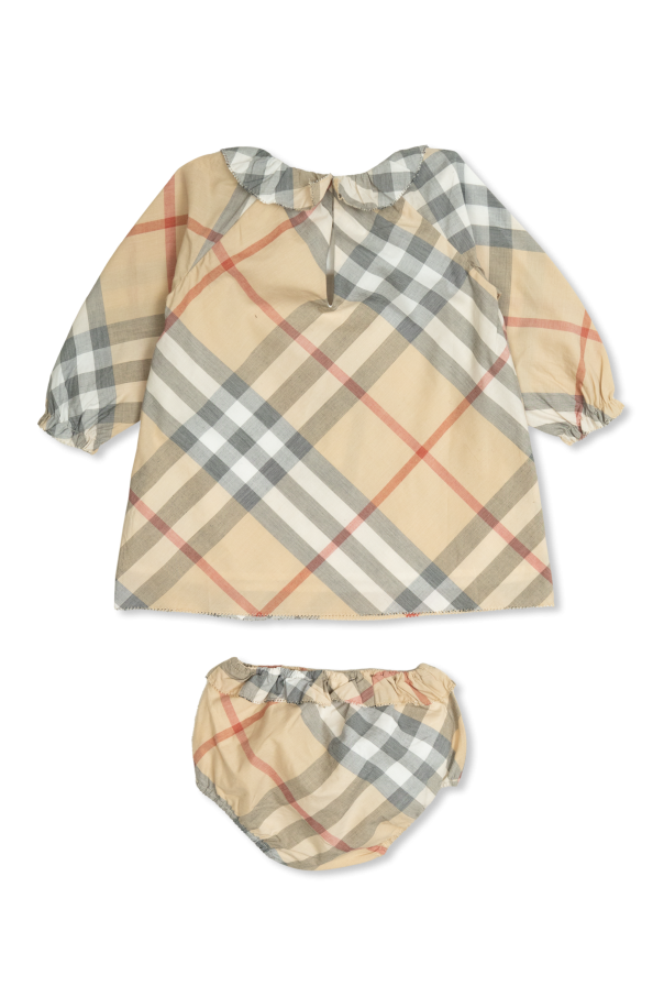 Burberry Kids Sukienka ze wzorem w karę