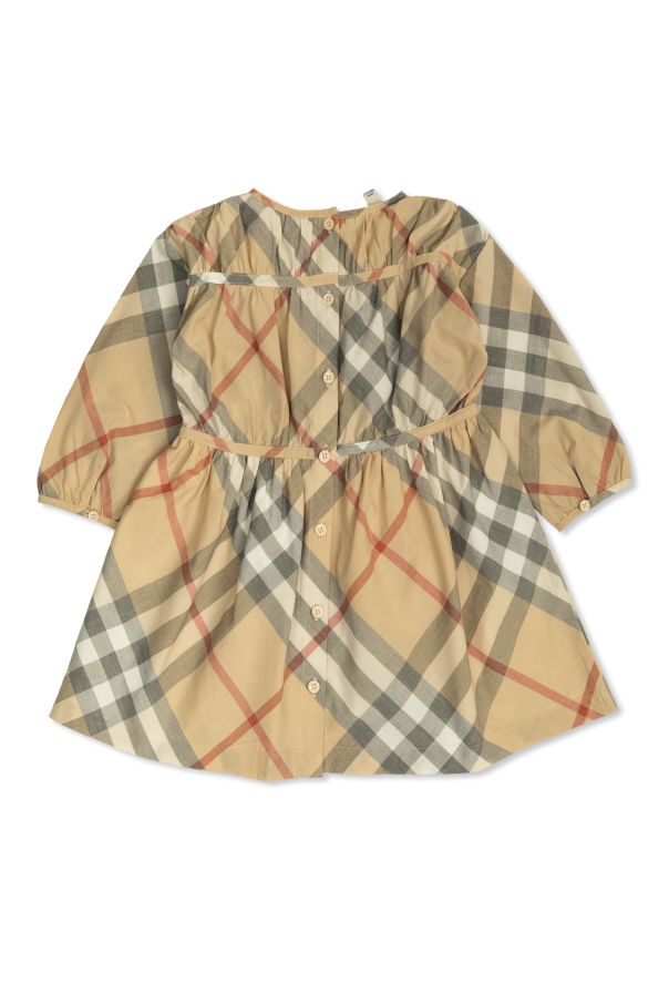 Burberry Kids Cotton dress with check pattern