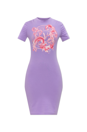 Dress with print and shimmering sequins