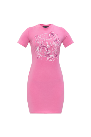 Dress with print and shimmering sequins