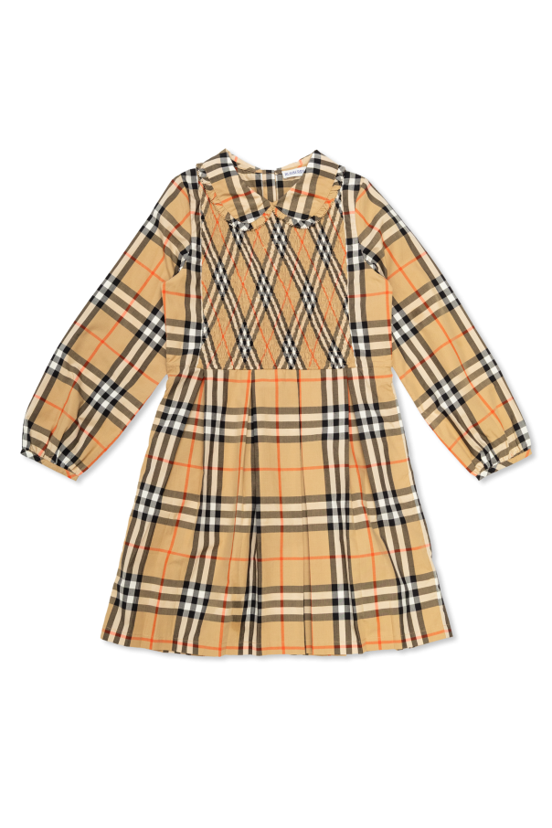 Dress with a check pattern od Burberry Kids