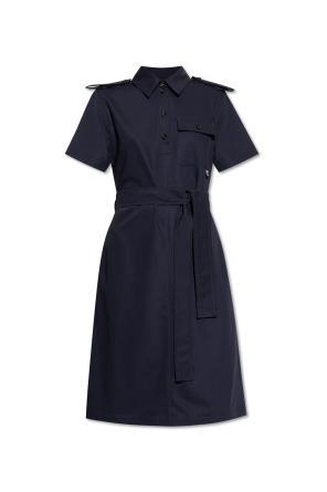 Wool dress with epaulets