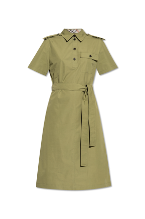 Cotton dress with epaulettes