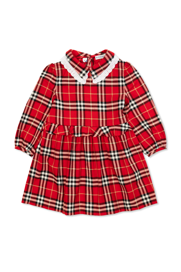 Plaid pattern dress od Burberry Kids