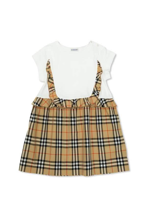 Dress with a check pattern od Burberry Kids