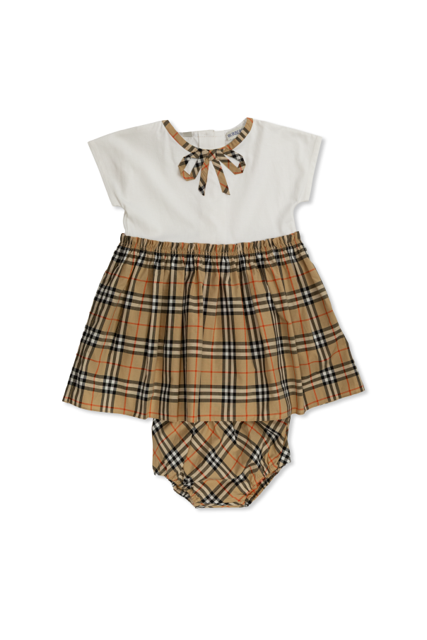 Dress with a check pattern od Burberry Kids