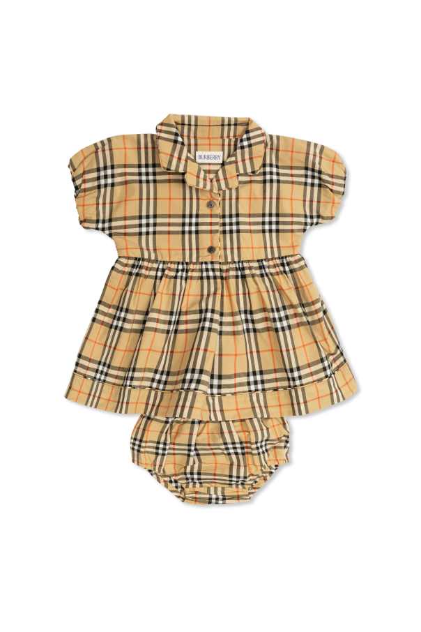 Plaid pattern dress od Burberry Kids
