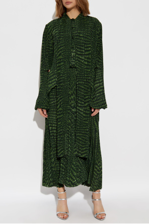 Balenciaga Pleated Dress with Animal Print