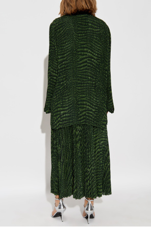 Balenciaga Pleated Dress with Animal Print