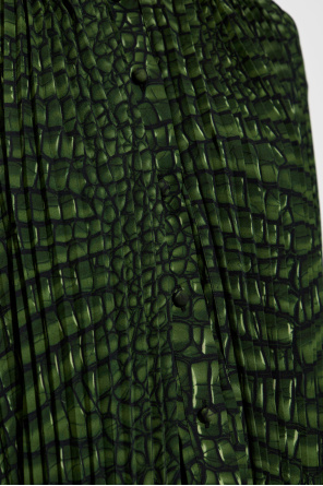 Balenciaga Pleated Dress with Animal Print