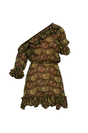 Patterned dress with ruffles