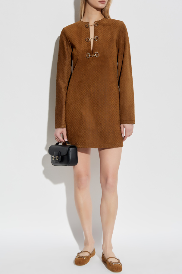 Gucci Suede dress with GG pattern