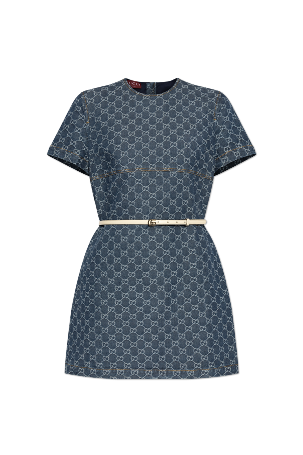 Denim dress with GG pattern od Gucci
