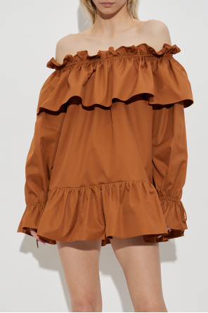 Saint Laurent Vestido con volantes