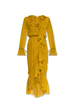 Silk dress with ruffles