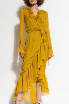 Saint Laurent Silk dress with ruffles