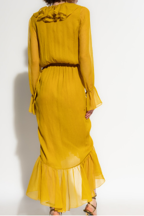Saint Laurent Silk dress with ruffles