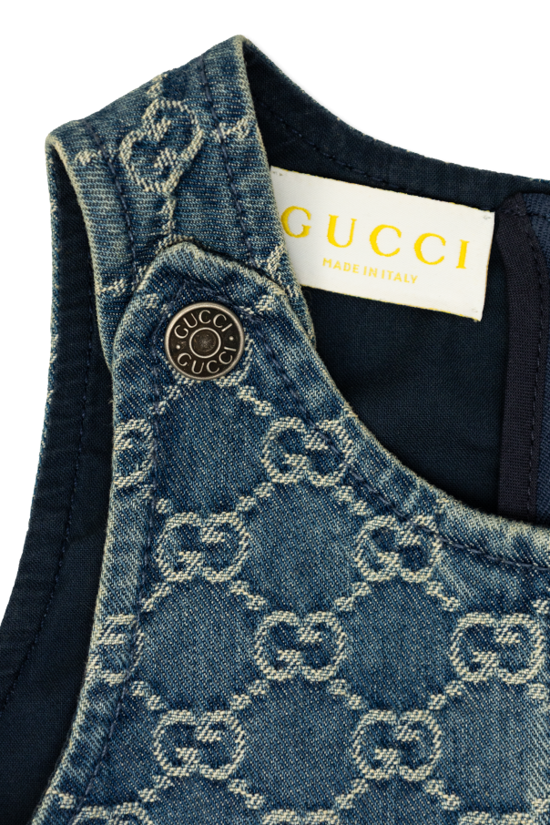 Gucci Kids Vestido vaquero con estampado "GG"