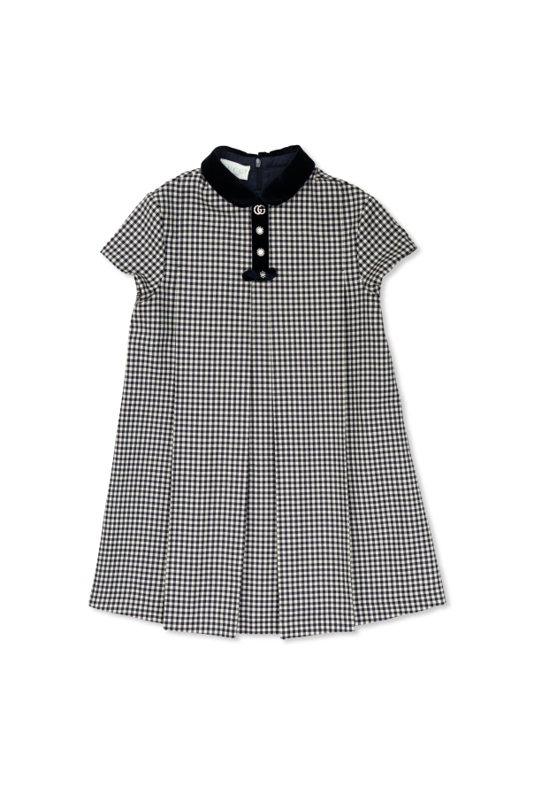 Dress with a check pattern od Gucci Kids
