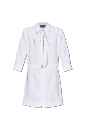 Dress with waist appliqué