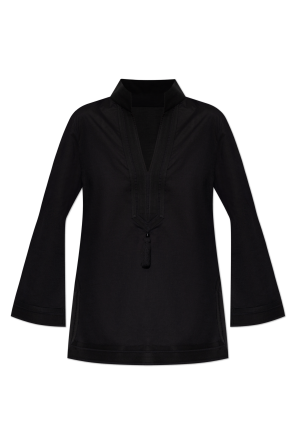 Shirt with a stand-up collar