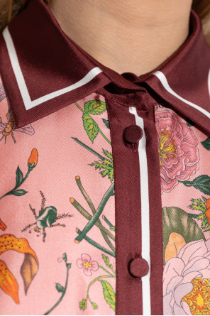 Gucci Vestido de seda con estampado floral