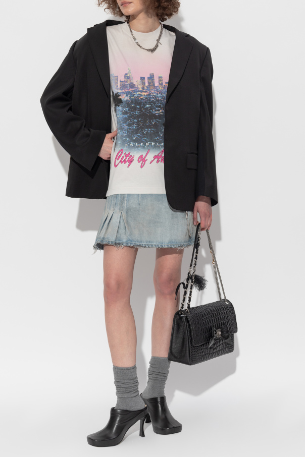 Balenciaga Vestido de materiales combinados