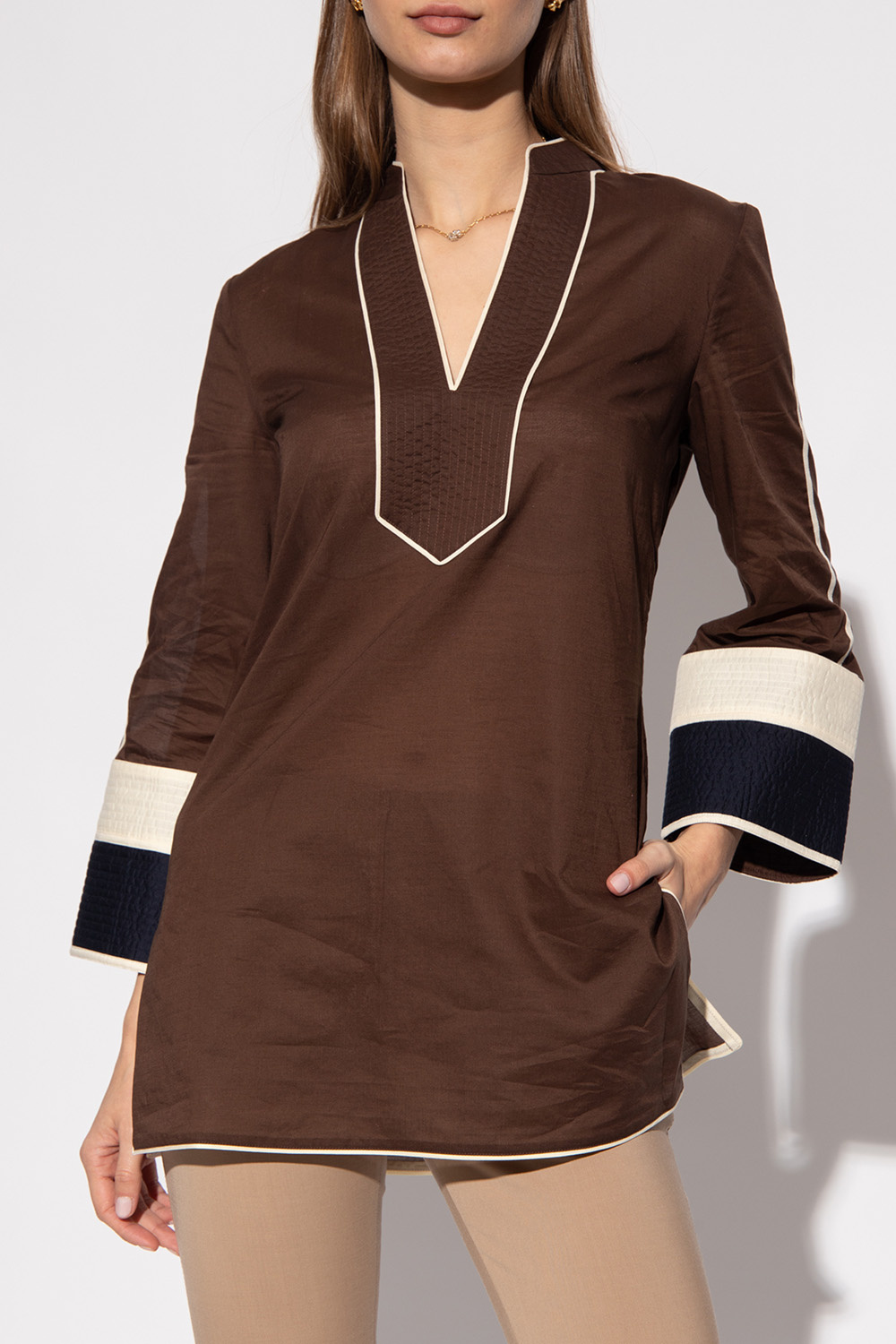 Tory Burch Top with band collar