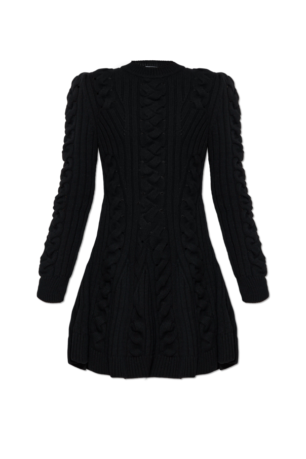 Wool dress with decorative knit od Alexander McQueen