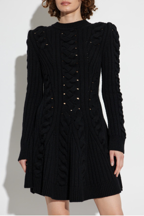 Alexander McQueen Wool dress with decorative knit
