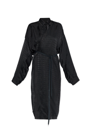 Silk dress with belt