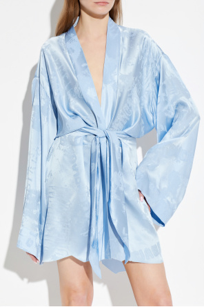 Balenciaga Vestido de seda con cinturón