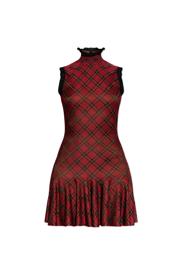 Alexander McQueen Sukienka ze wzorem w kratę
